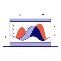 Glowing digital wave forming a marketing analytics dashboard vector