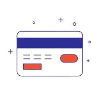 Glossy credit card with holographic marketing budget breakdown and spending tracker vector