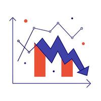Glowing financial report with rising and falling data points vector
