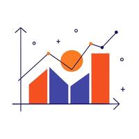 Glowing financial graph with marketing projections vector