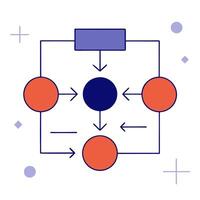 Glowing flowchart with arrows indicating financial processes vector
