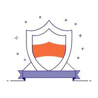 Glossy background with shield and flag elements vector