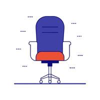 Glossy office chair in front of a desk with financial statements neatly arranged vector