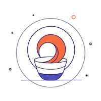 Glowing spiral forming a coffee cup vector