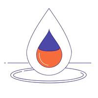 Glossy white surface with a single wine drop creating ripples vector