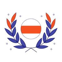 Glossy background with laurel wreath and ribbon design vector