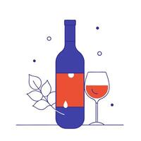 Floating wine bottle with pouring liquid forming a vine with Rich Full text vector