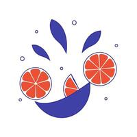 Flying lemon slices with droplets forming a citrus wave with Fresh Zesty text vector