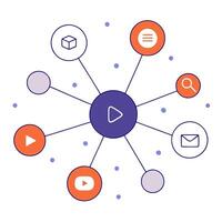 Glowing network with interconnected nodes representing financial decisions vector