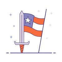 Glossy background with flag and sword design vector