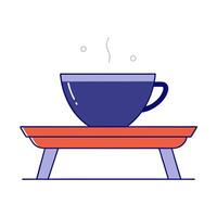 Glossy wooden table with soft light highlighting a teacup silhouette vector