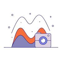 Glowing wave forming a marketing graph with vibrant data points vector