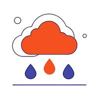 Glossy cloud and raindrop with holographic precipitation data and drought indicators vector