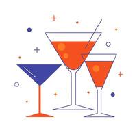 Glossy metallic backdrop with vibrant cocktails illuminated by neon lights vector
