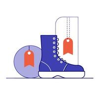 Glossy military boots and dog tags over a reflective surface vector