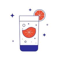 Glossy chrome surface with sparkling water droplets and a citrus garnish vector