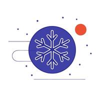 Floating Snowflake with Cold Breeze and Copy Space vector