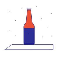 Glossy granite bar with a beer bottle casting subtle reflections vector