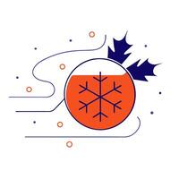 Floating Snowflake with Freeze Effect and Copy Space vector