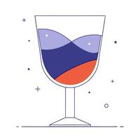 Glossy glass surface with colorful cocktail reflections in a dark setting vector