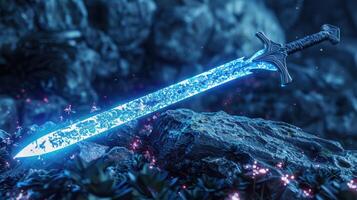 Discover the Mystical Aura of the Magic Glowing Sword photo