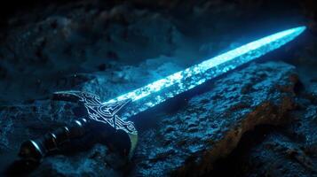 Discover the Mystical Aura of the Magic Glowing Sword photo