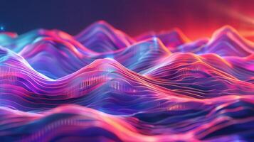 Abstract digital wave background with bright colors photo