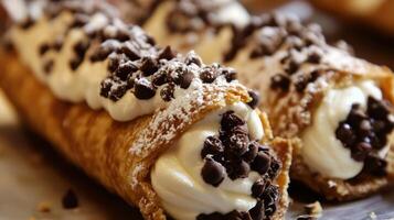 Close up of a delectable cannoli. photo