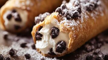Close up of a delectable cannoli. photo