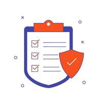shield and checklist with Risk Management text vector