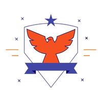 Eagle emblem and star with Defenders of Freedom text vector