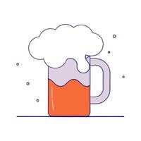 Floating beer mug with froth forming a cool wave with Frosty Mug text vector