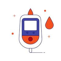 Floating blood glucose meter and lancet on white background vector