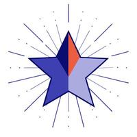 glowing star with rays of light and copy space vector