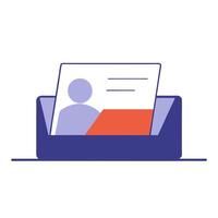 Glossy business card holder with a financial officers card on a desk vector