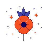 Glossy background with glowing poppy and star elements vector