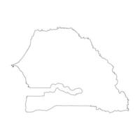 Senegal blank outline map vector