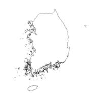 South Korea blank outline map vector