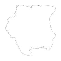 Suriname blank outline map vector