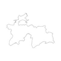 Tajikistan blank outline map vector