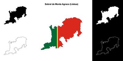 Sobral de Monte Agraco municipality outline map set vector