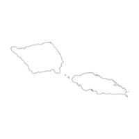 Samoa blank outline map vector