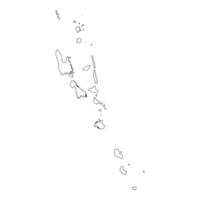 Vanuatu blank outline map vector