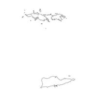 Virgin Islands blank outline map vector
