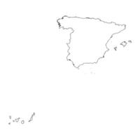 Spain blank outline map vector
