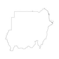 Sudan blank outline map vector