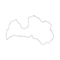 Latvia blank outline map vector