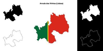 Arruda dos Vinhos municipality outline map set vector