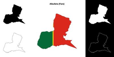 Albufeira municipality outline map set vector