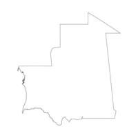 Mauritania blank outline map vector